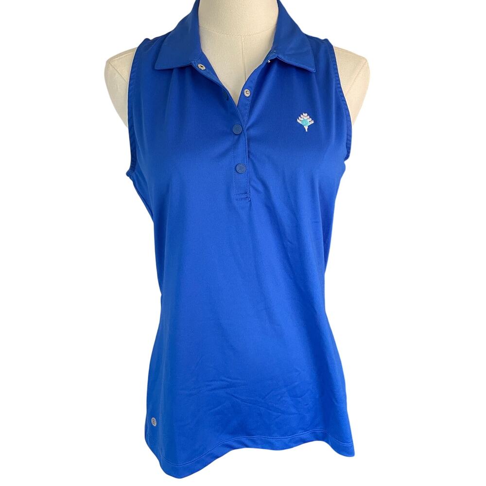 EPNY Womens Polo Sleeveless Golf Vented Back Sporty Rich Snap Collar Size Small